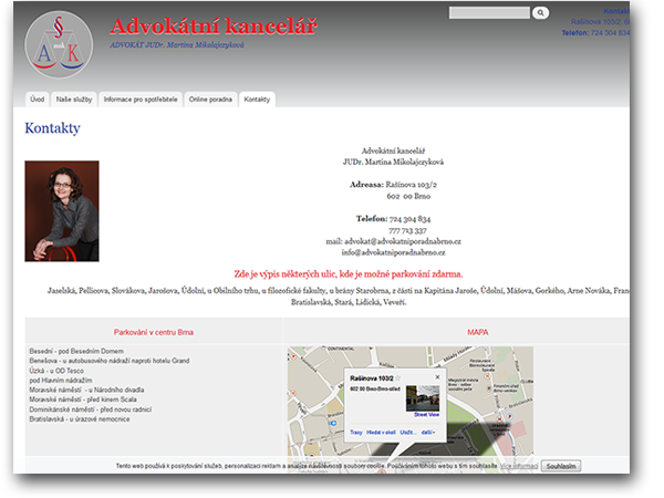 Webové stránky advokátní kanceláře Brno
