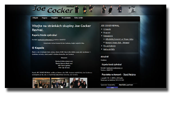 Webové stránky  revival koncertů Joe Cockera