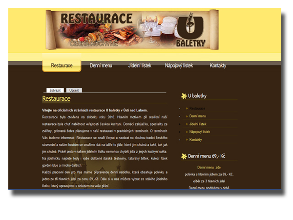 Webové stránky restaurace